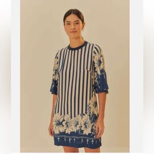 FARM Rio Navy and White Floral Mini Dress
